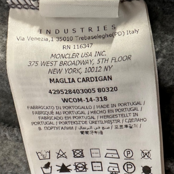 MONCLER MAGLIA CARDIGAN SWEATSHIRT GREY - Picture 3 of 5